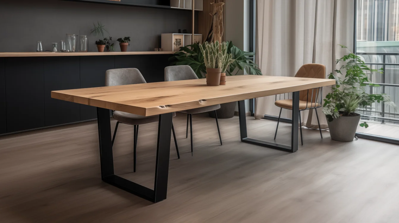 Stół dębowy Modern Loft 200x80 – siła natury w industrialnej formie - zdjecie produktu