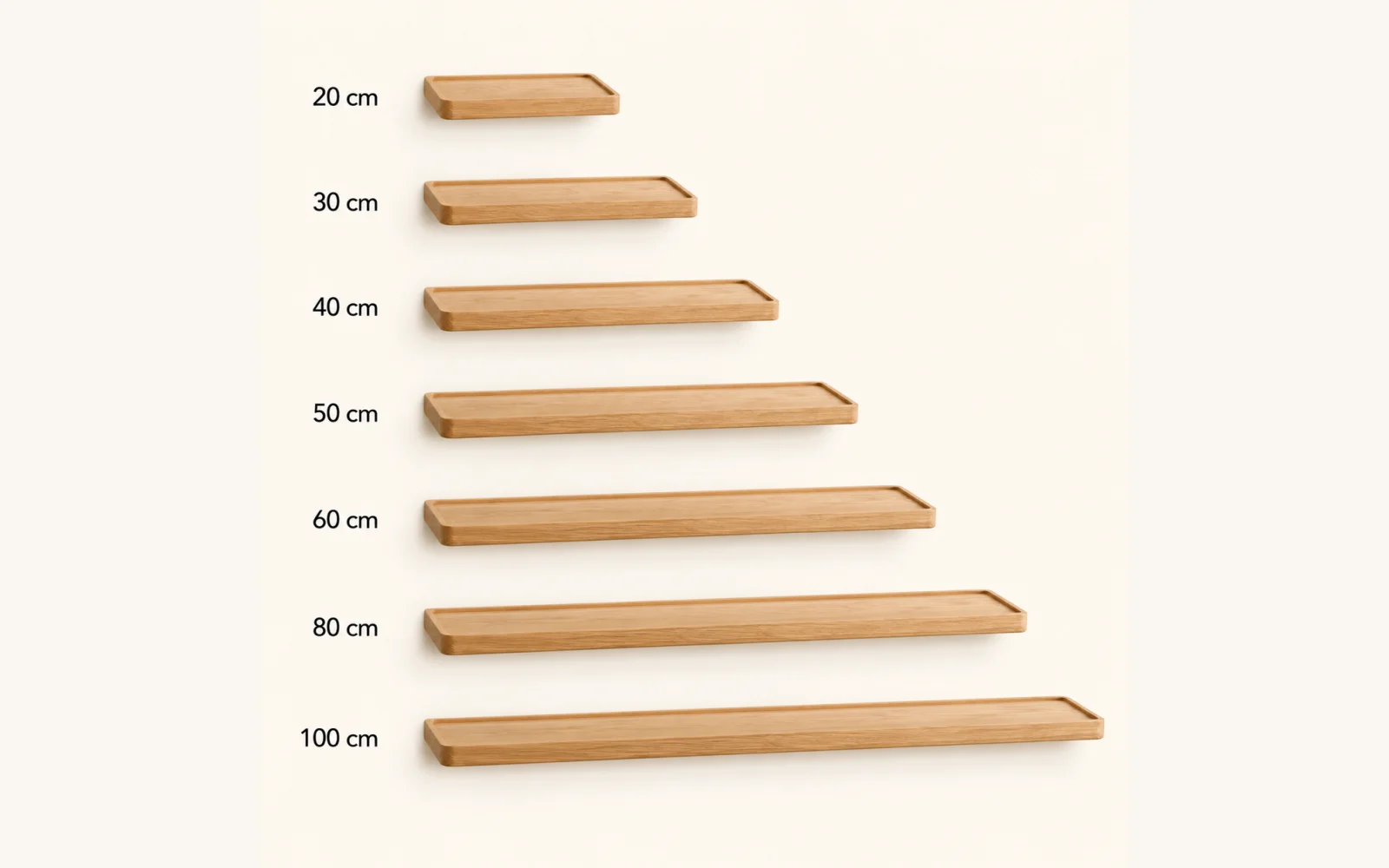 Półka dębowa LINE EDGE — głębokość 10 cm × 3 cm | rant | lite drewno - zdjecie produktu