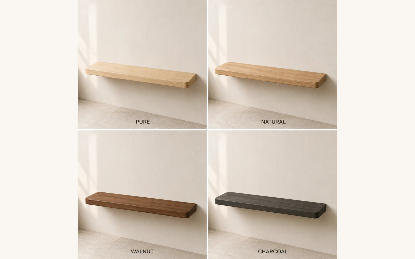Półka dębowa LINE — głębokość 10 cm × 3 cm | lite drewno - zdjecie produktu