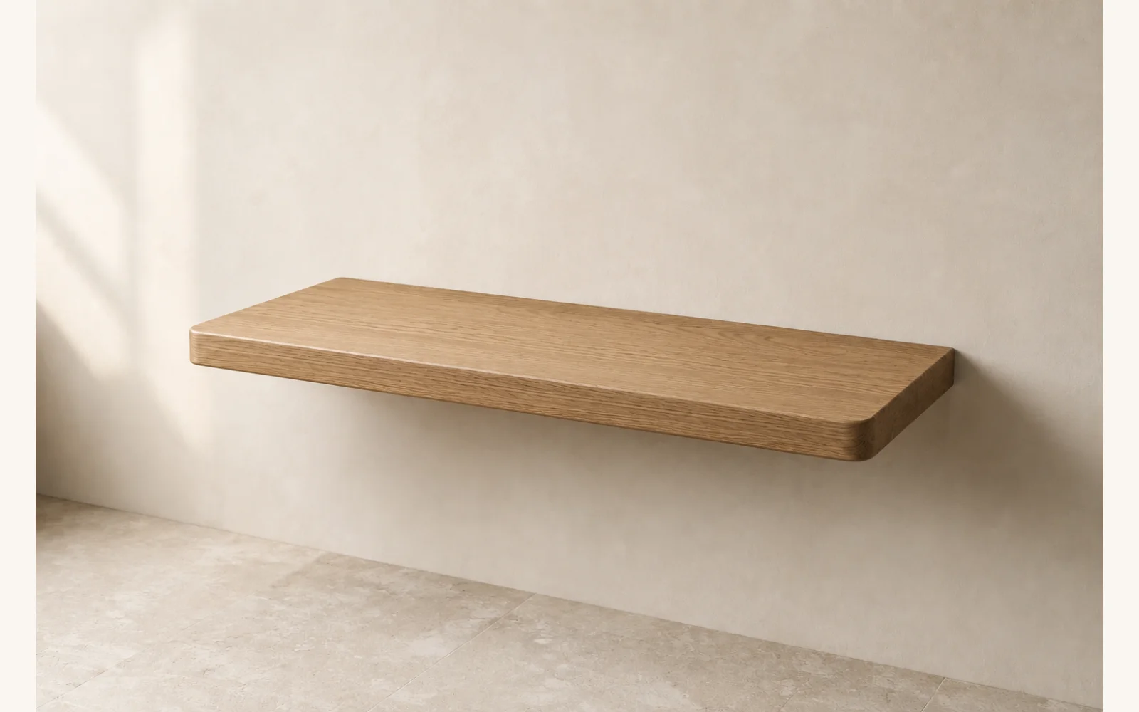 Półka dębowa LINE — głębokość 15 cm × 3 cm | lite drewno