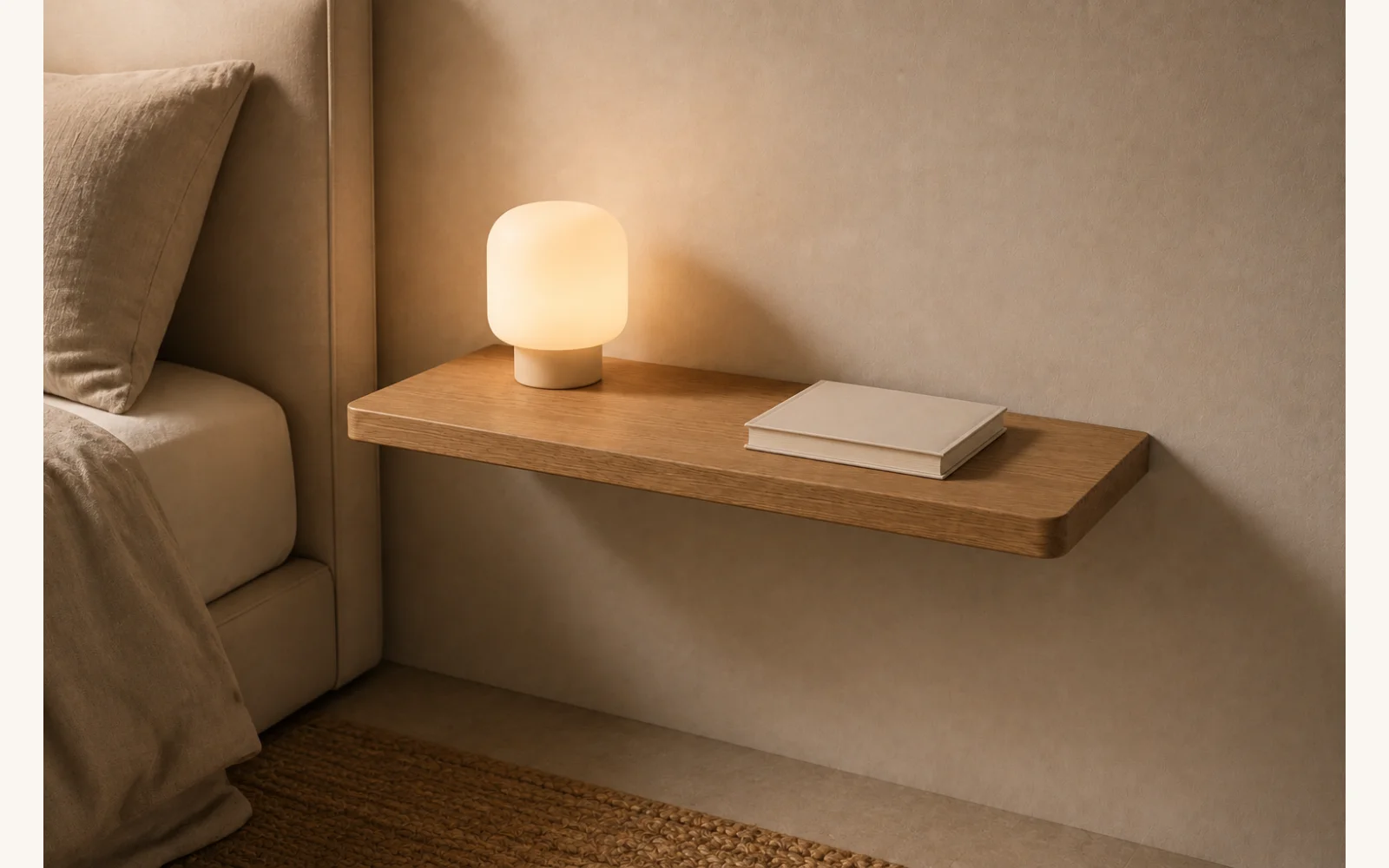 Półka dębowa LINE — głębokość 15 cm × 3 cm | lite drewno - zdjecie produktu