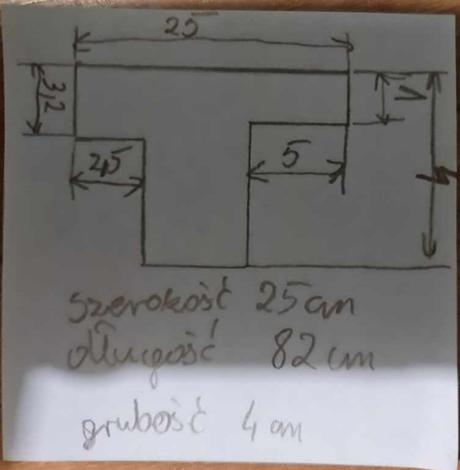 deska - próg 82x25x4 cm