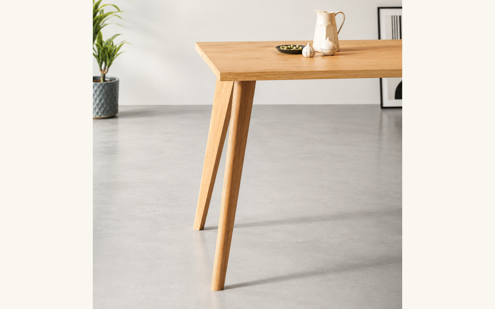 Nogi drewniane dębowe do stołu 72–76 cm – stożkowe, komplet 4 szt. - zdjecie produktu