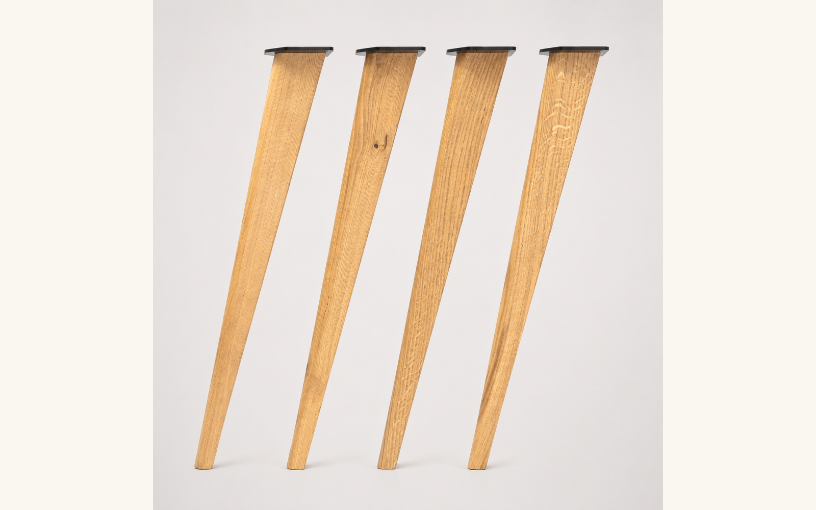 Nogi drewniane dębowe do stołu 72–76 cm – stożkowe, komplet 4 szt.