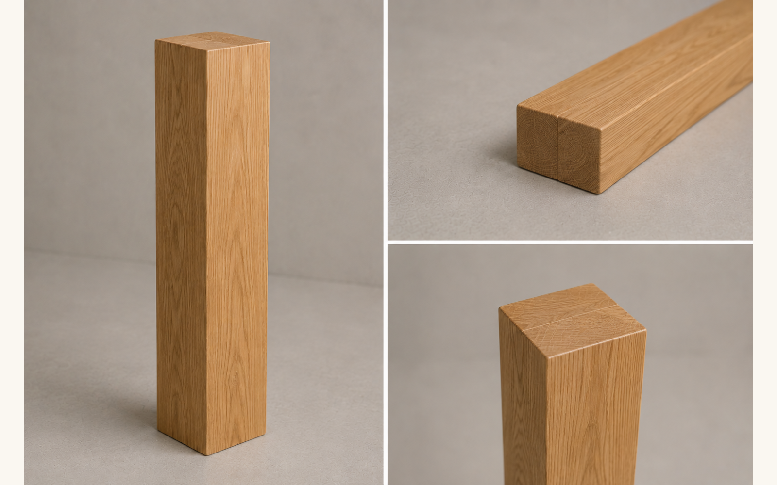 Słupek Dębowy Lity 10x10x90 cm | Kantówka Dębowa Klejona - zdjecie produktu
