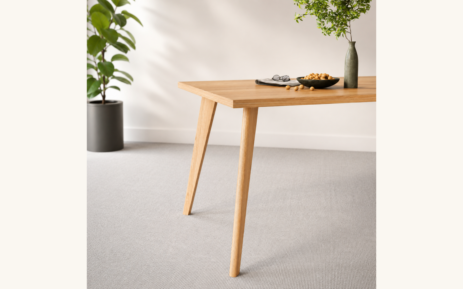 Nogi drewniane dębowe do stołu 72–76 cm – stożkowe, komplet 4 szt. - zdjecie produktu