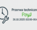 Planowana przerwa techniczna PayU – 26 października 2025