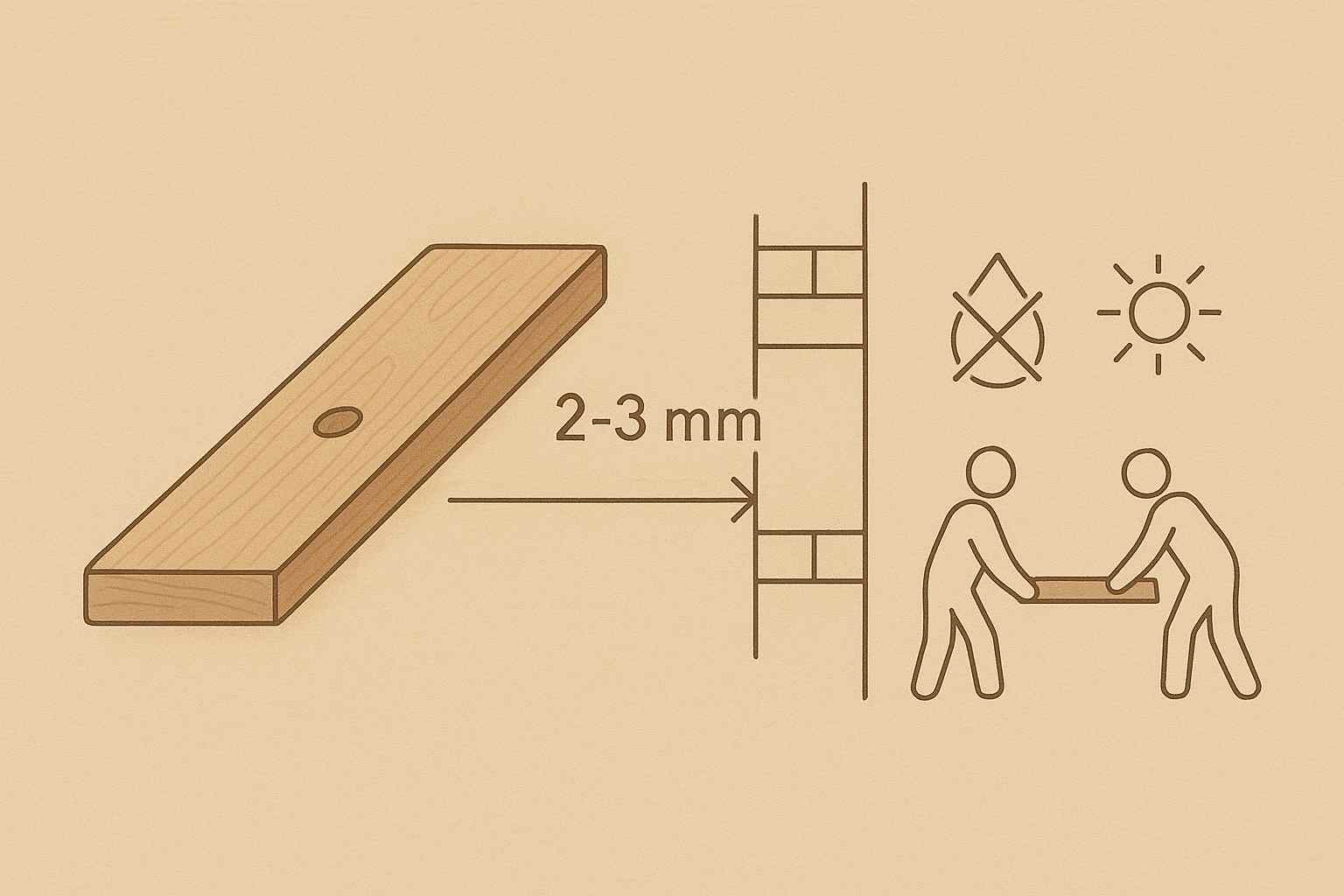 Infografika: zasady montażu, szczelina 2–3 mm